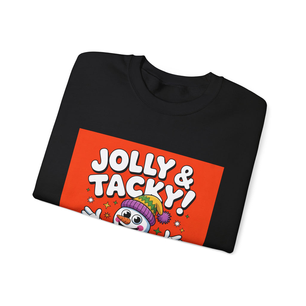 Jolly & Tacky Snowman Sweatshirt | ugly Christmas sweater, novelty holiday sweatshirt