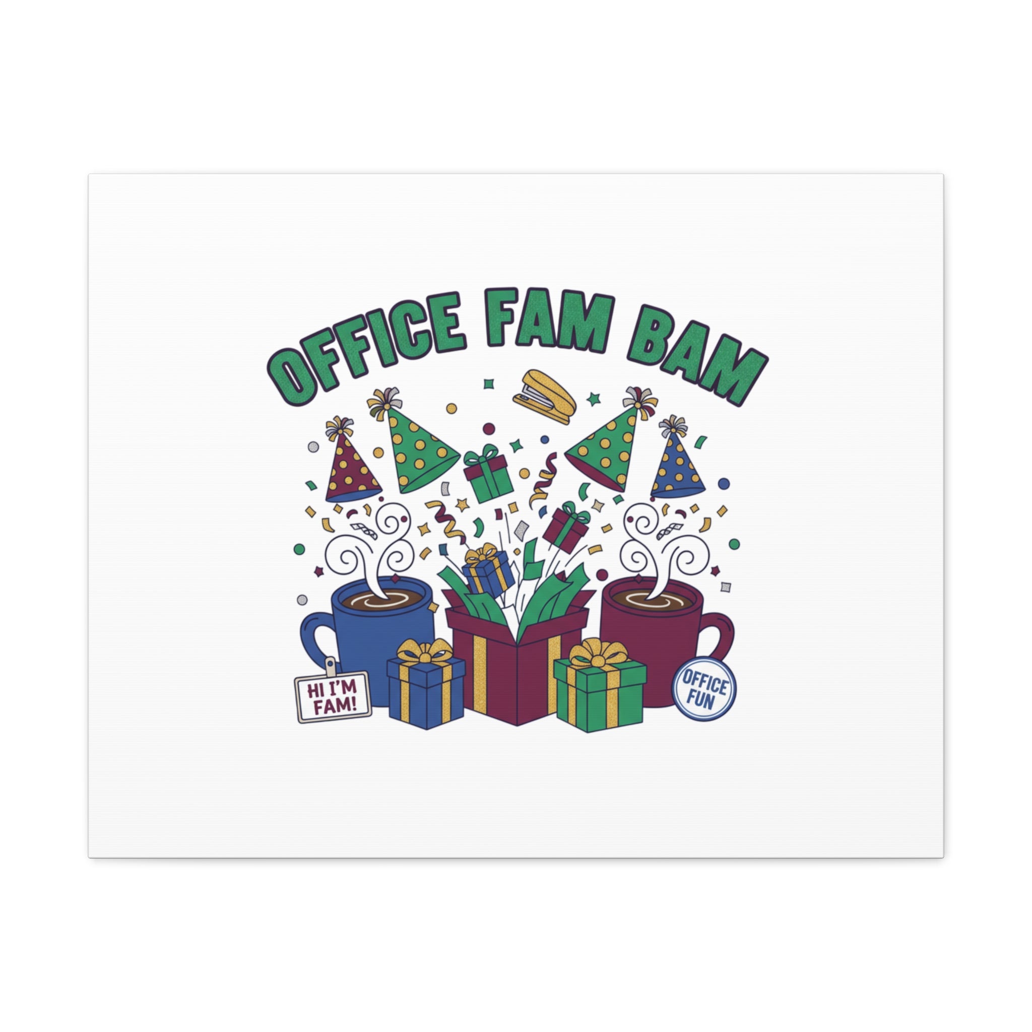 Office Fam Bam Canvas | Festive Office Party Decor, Secret Santa Humor