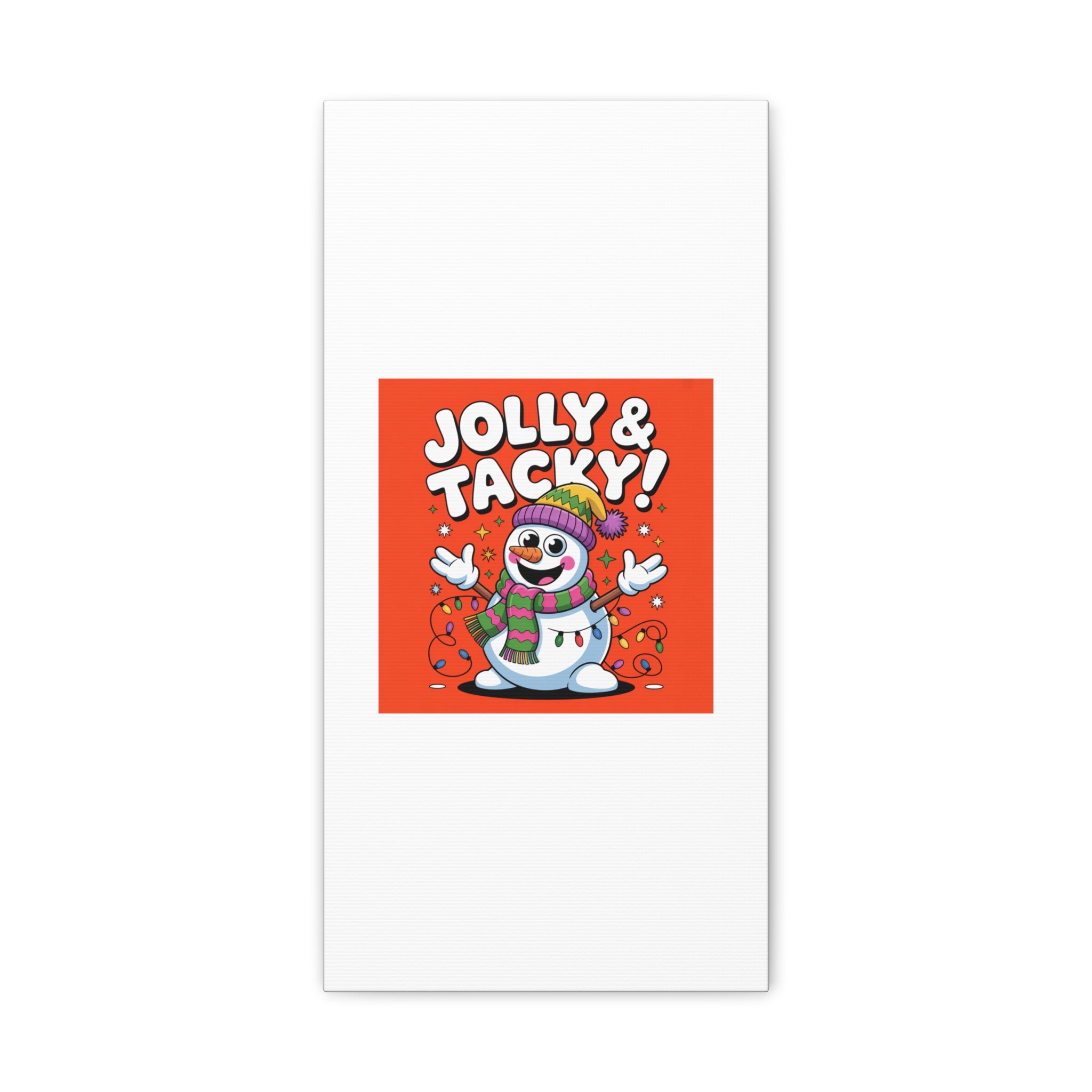Jolly & Tacky Snowman Matte Canvas | ugly Christmas sweater novelty, festive gag