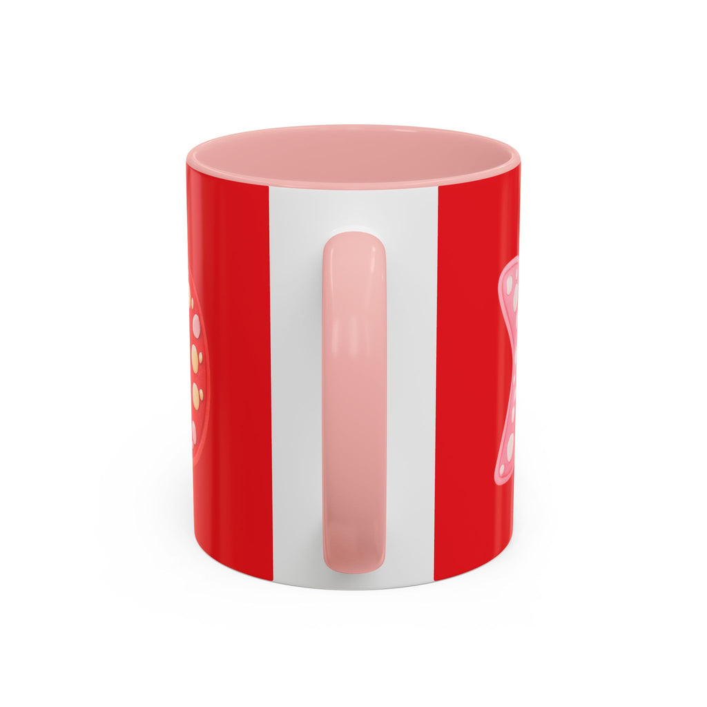 XO Valentine Coffee Mug — Red Accent Romantic Ceramic Mug