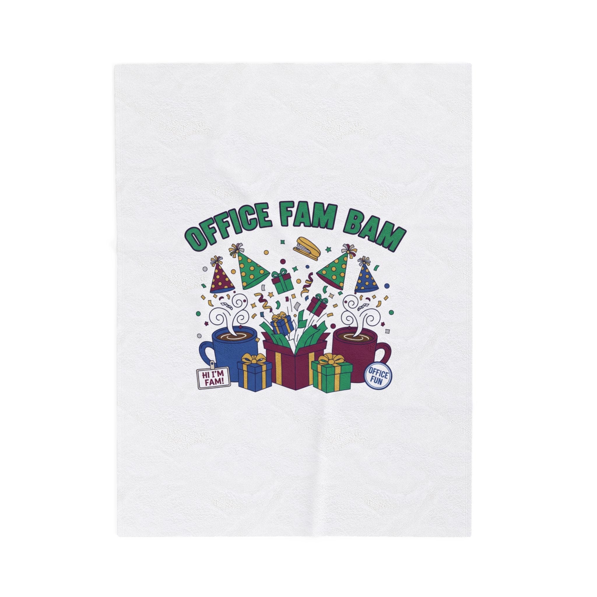 Office Fam Bam Velveteen Blanket | Secret Santa, Office Party Humor