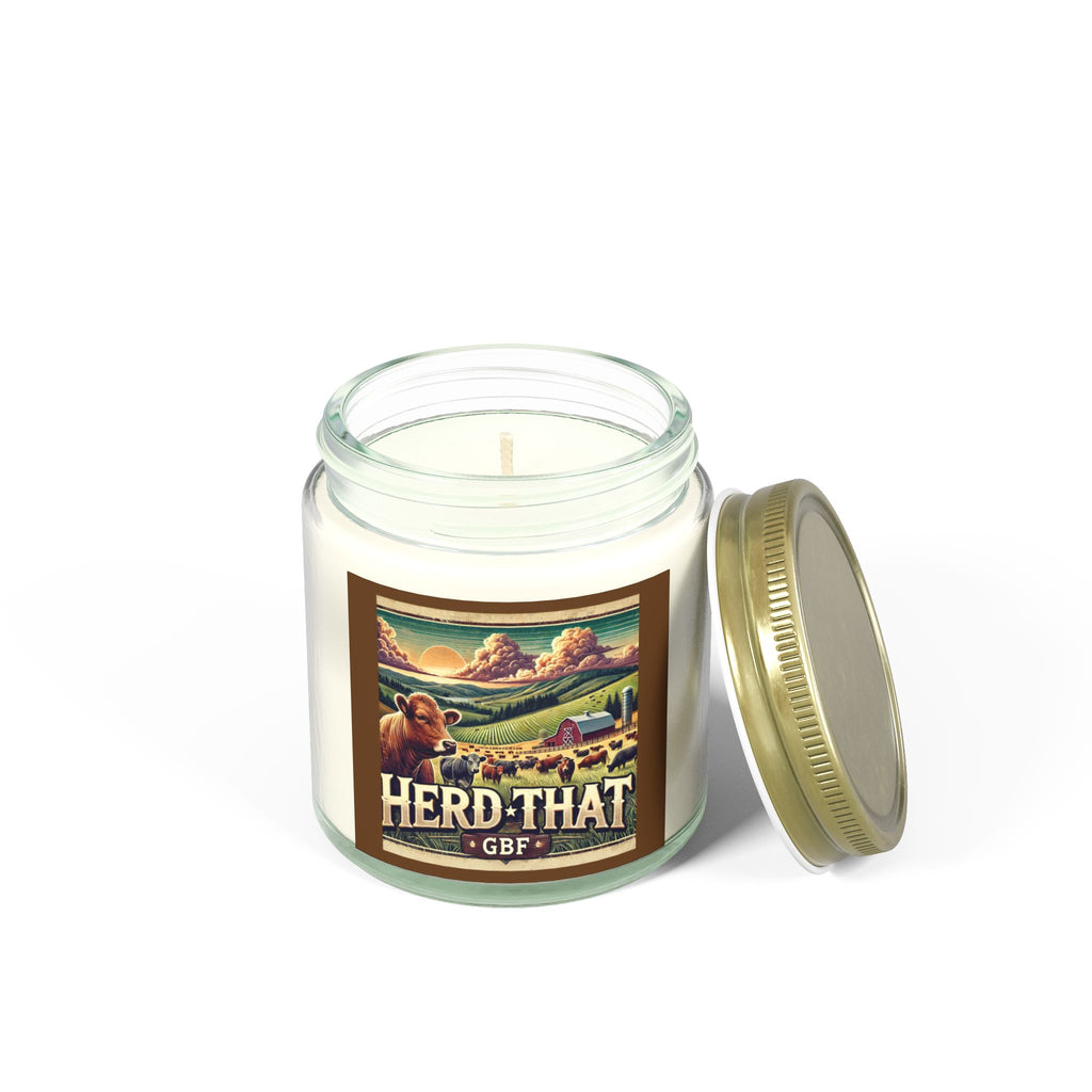 Candle with Rustic Herd Design | Scented Coconut Apricot, Unique Gift for Farmhouse Decor, Home Fragrance, Relaxation, Cow Theme