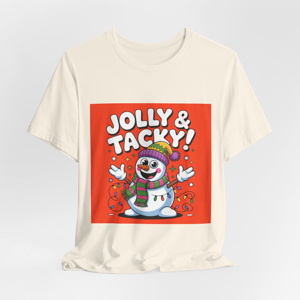 Jolly & Tacky Snowman Tee | ugly Christmas sweater, festive gag sweater