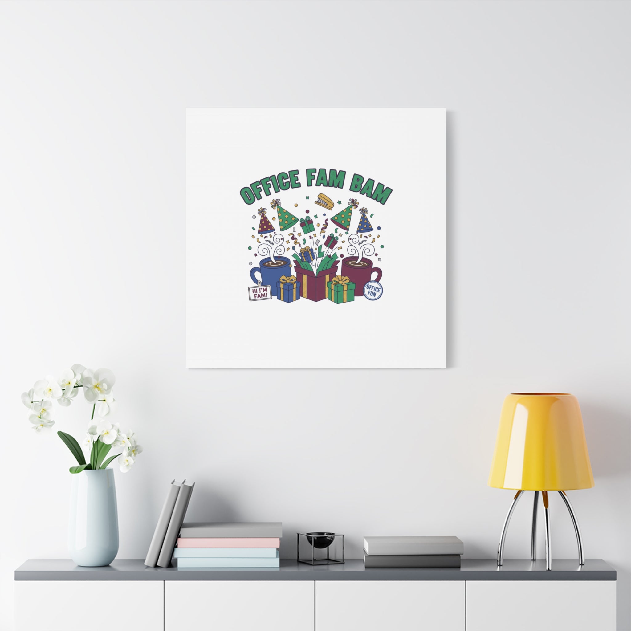 Office Fam Bam Canvas | Festive Office Party Decor, Secret Santa Humor