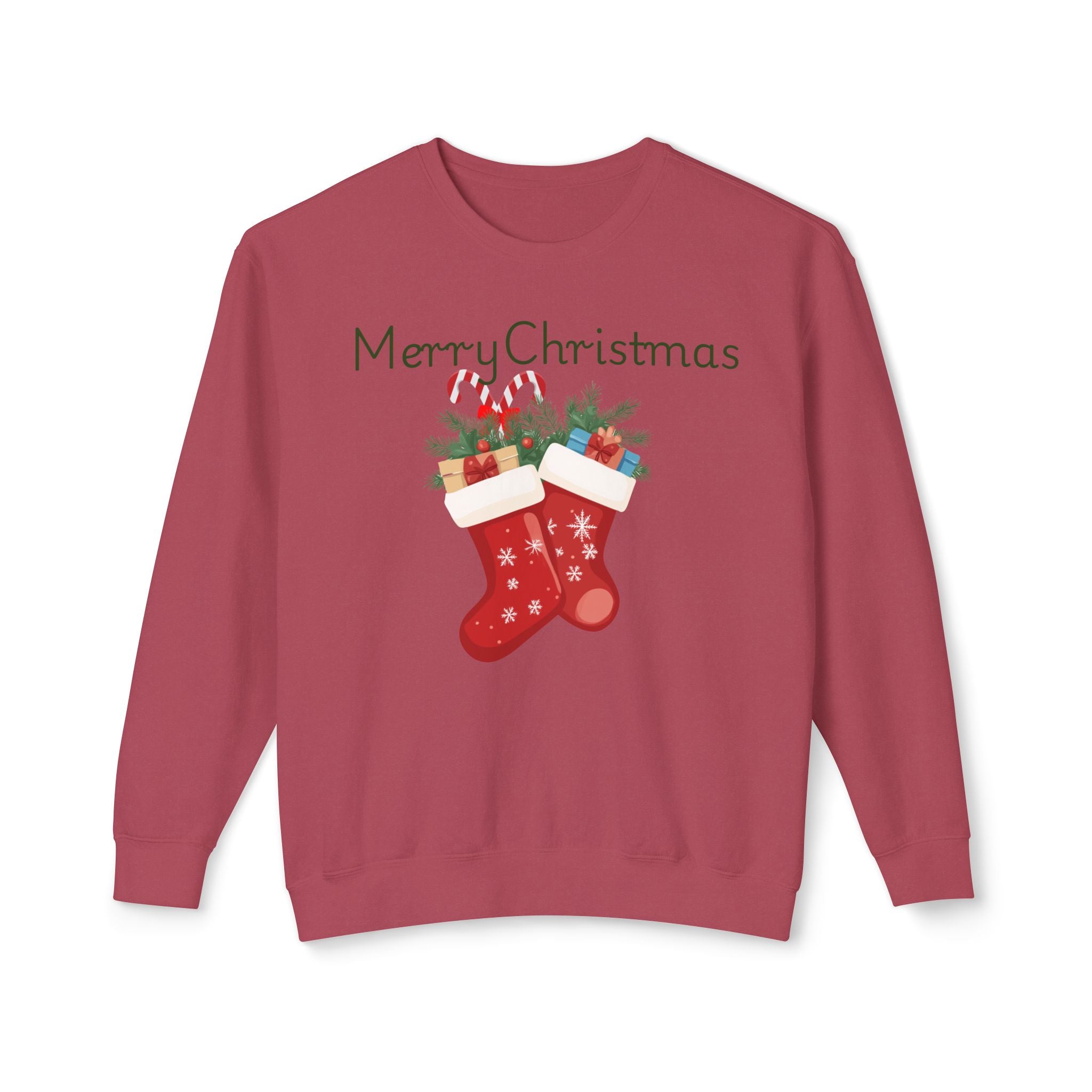 Merry Christmas Stockings Crewneck Sweatshirt — Festive Holiday Sweater