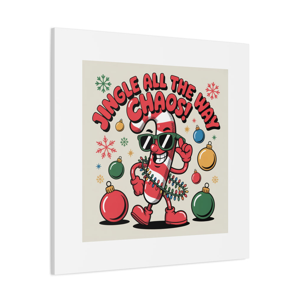 Jingle All The Way Chaos Candy Cane Canvas | ugly Christmas sweater, festive gag sweater