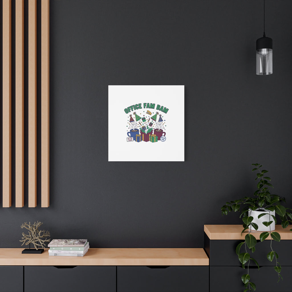 Office Fam Bam Canvas | Festive Office Party Decor, Secret Santa Humor