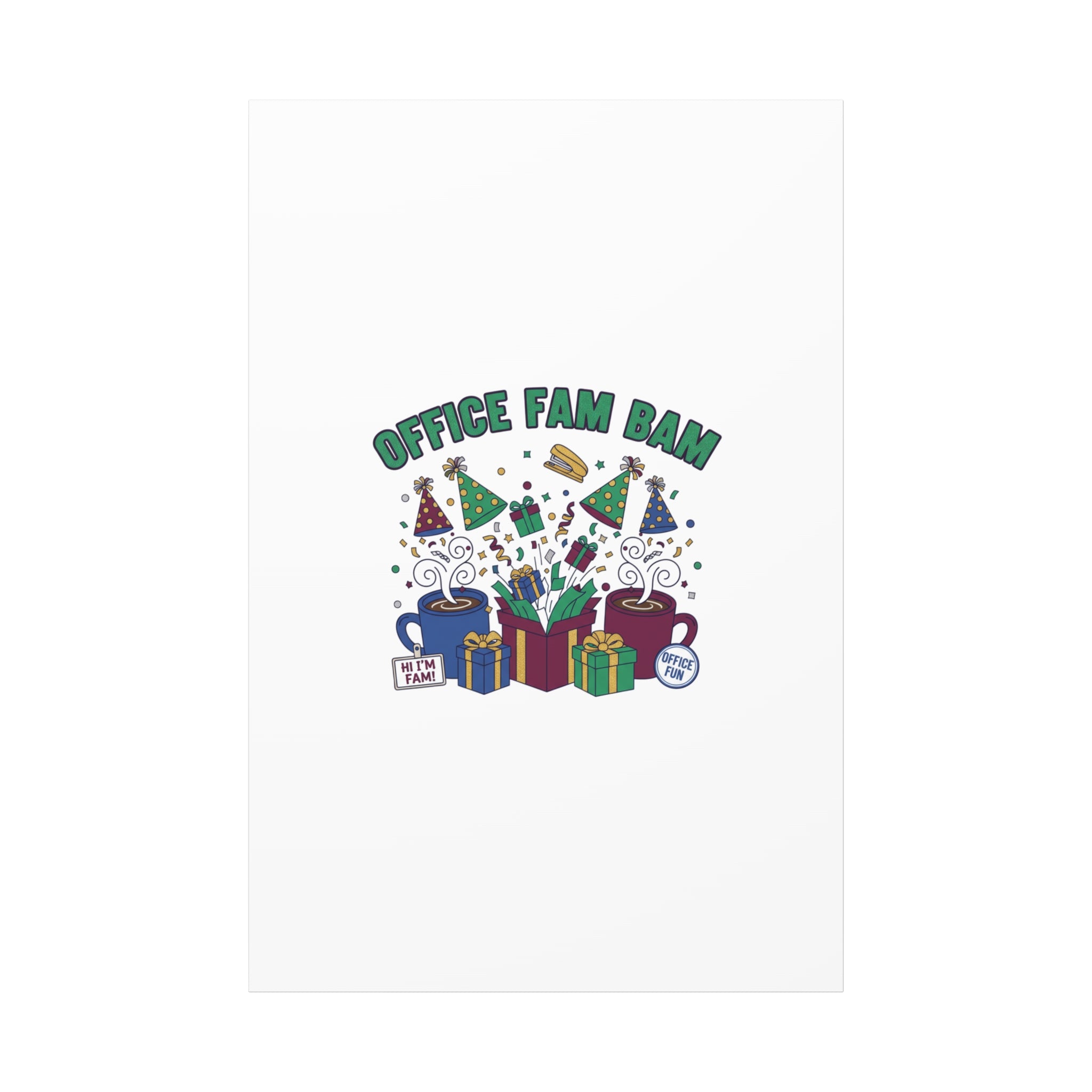 Office Fam Bam Canvas | Festive Office Party Decor, Secret Santa Humor