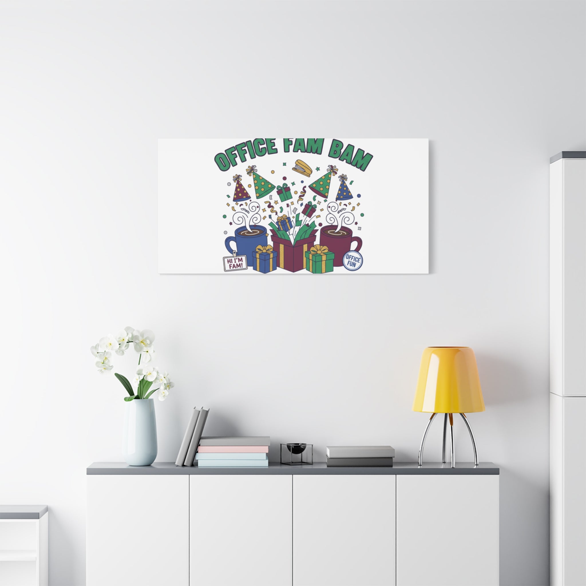 Office Fam Bam Canvas | Festive Office Party Decor, Secret Santa Humor