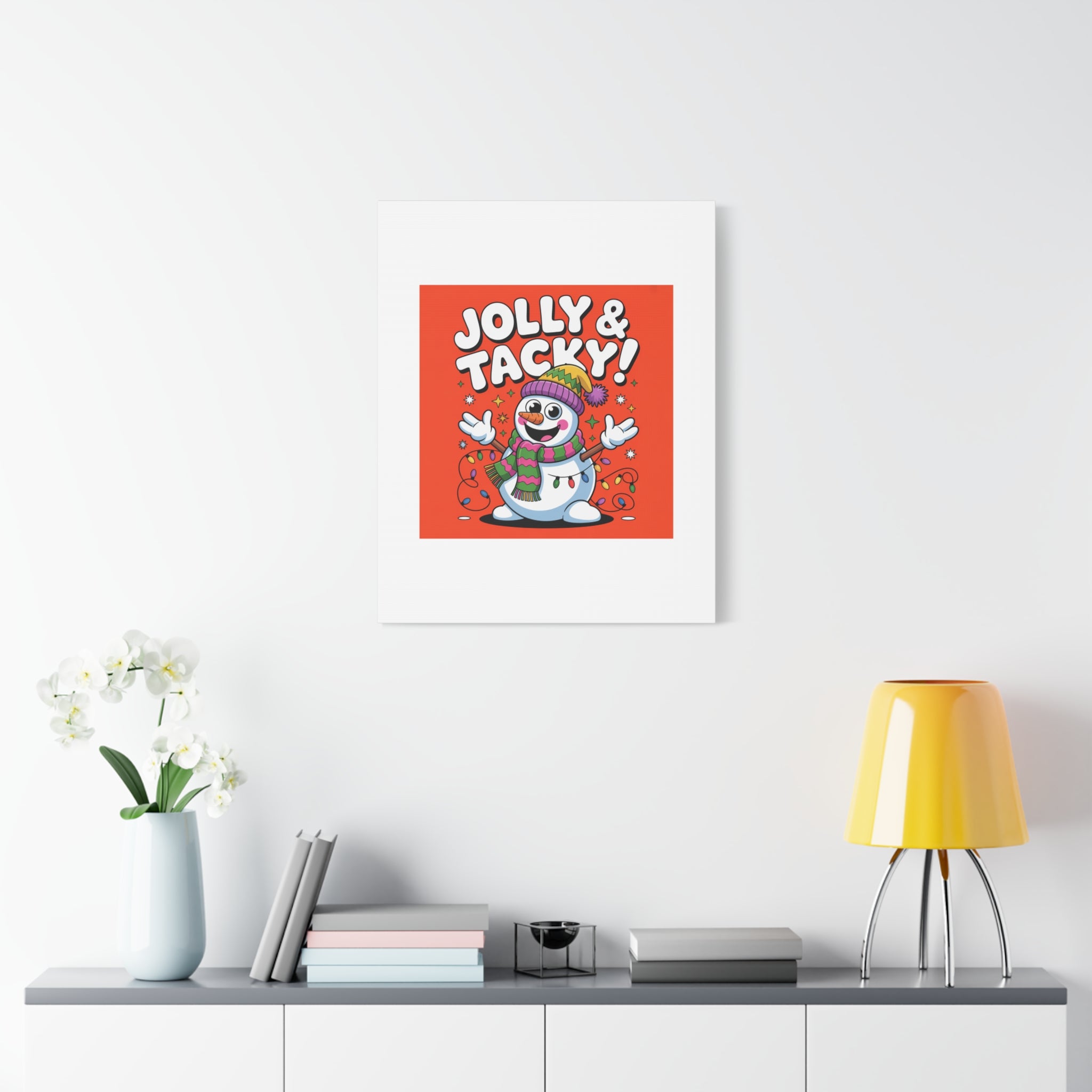 Jolly & Tacky Snowman Matte Canvas | ugly Christmas sweater novelty, festive gag