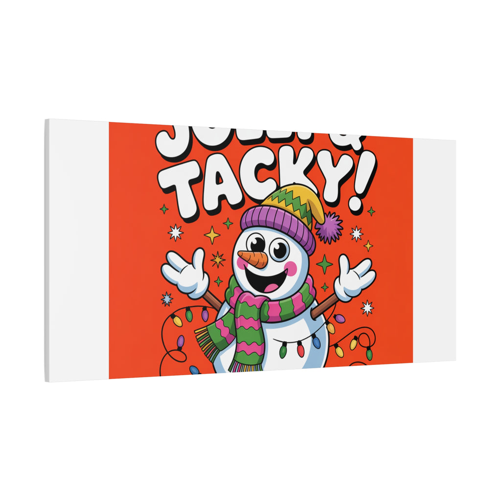 Jolly & Tacky Snowman Matte Canvas | ugly Christmas sweater novelty, festive gag
