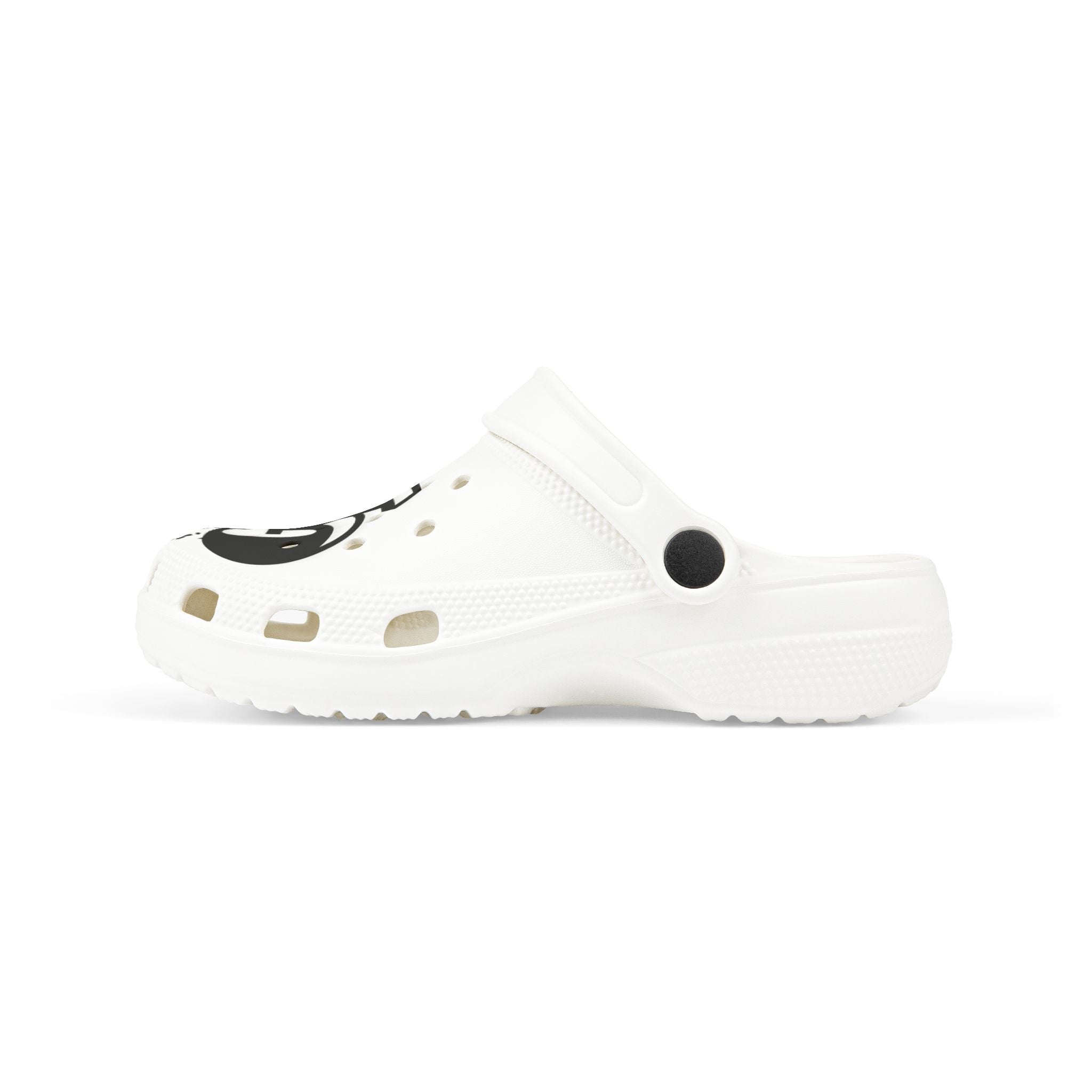 Kids' White EVA Foam Clogs with Graffiti 'GROW' Design