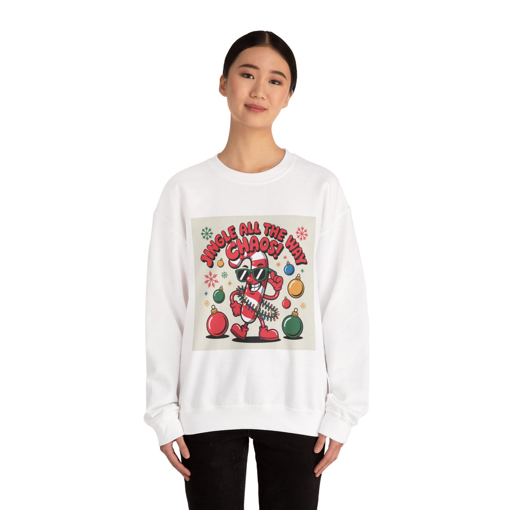 Jingle All the Chaos ugly Christmas sweater sweatshirt | festive gag sweater