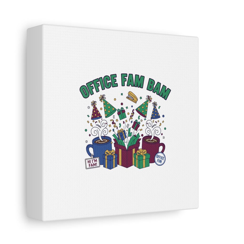 Office Fam Bam Canvas | Festive Office Party Decor, Secret Santa Humor