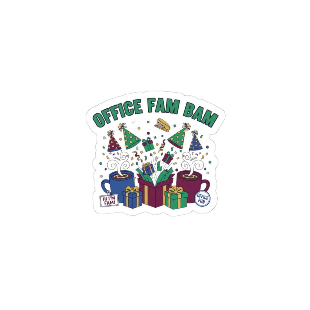 Office Fam Bam Kiss-Cut Stickers | Secret Santa, Office Party Humor