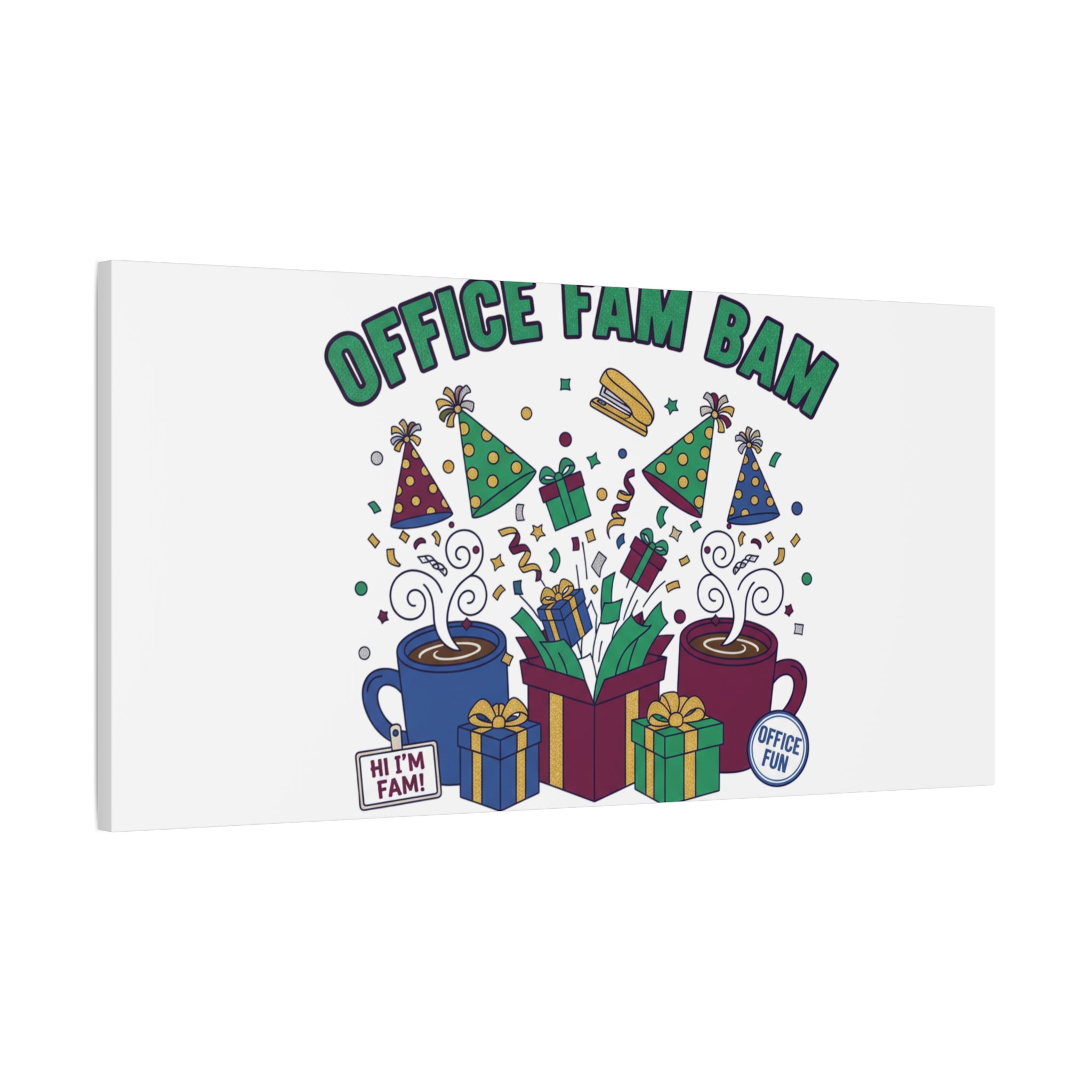 Office Fam Bam Canvas | Festive Office Party Decor, Secret Santa Humor