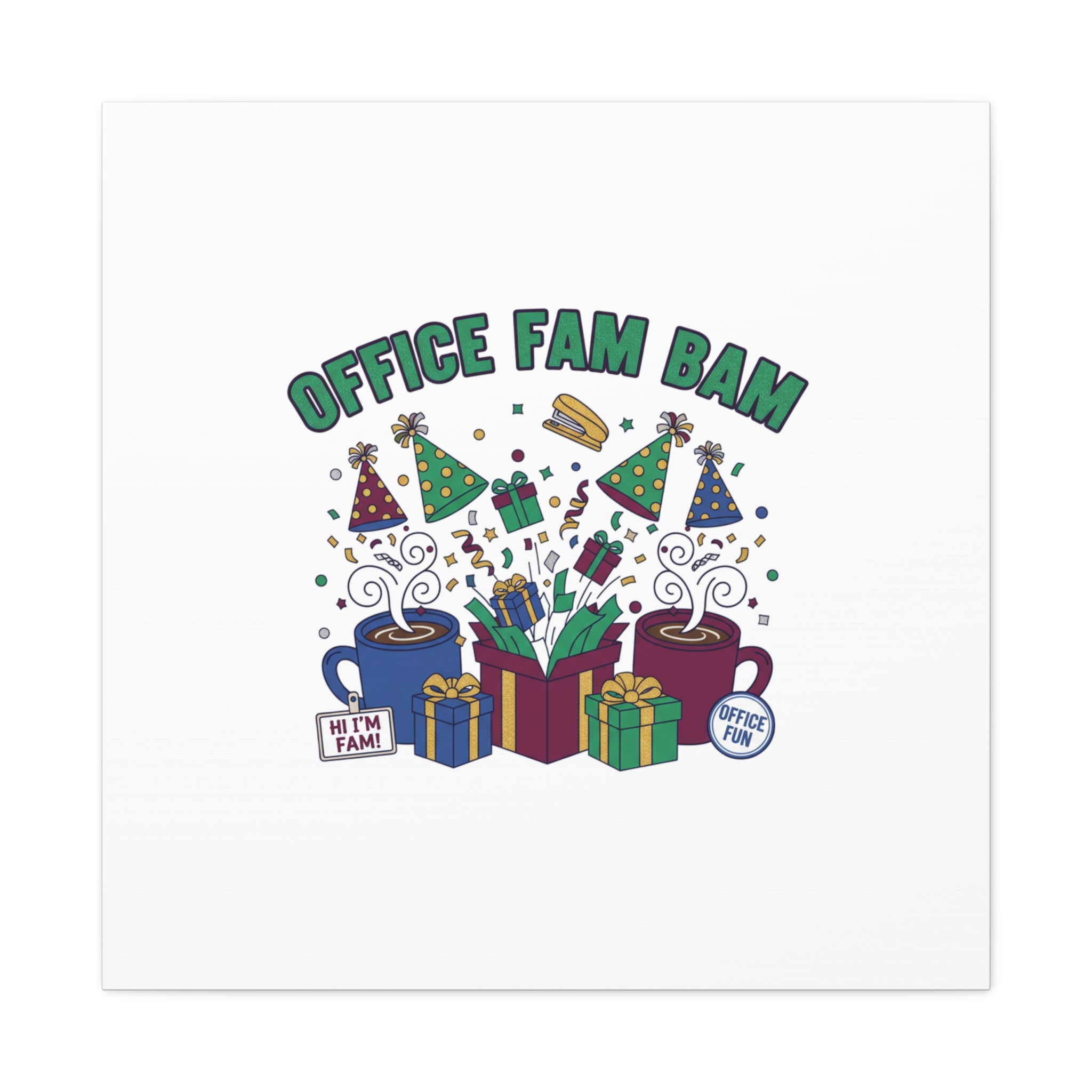 Office Fam Bam Canvas | Festive Office Party Decor, Secret Santa Humor
