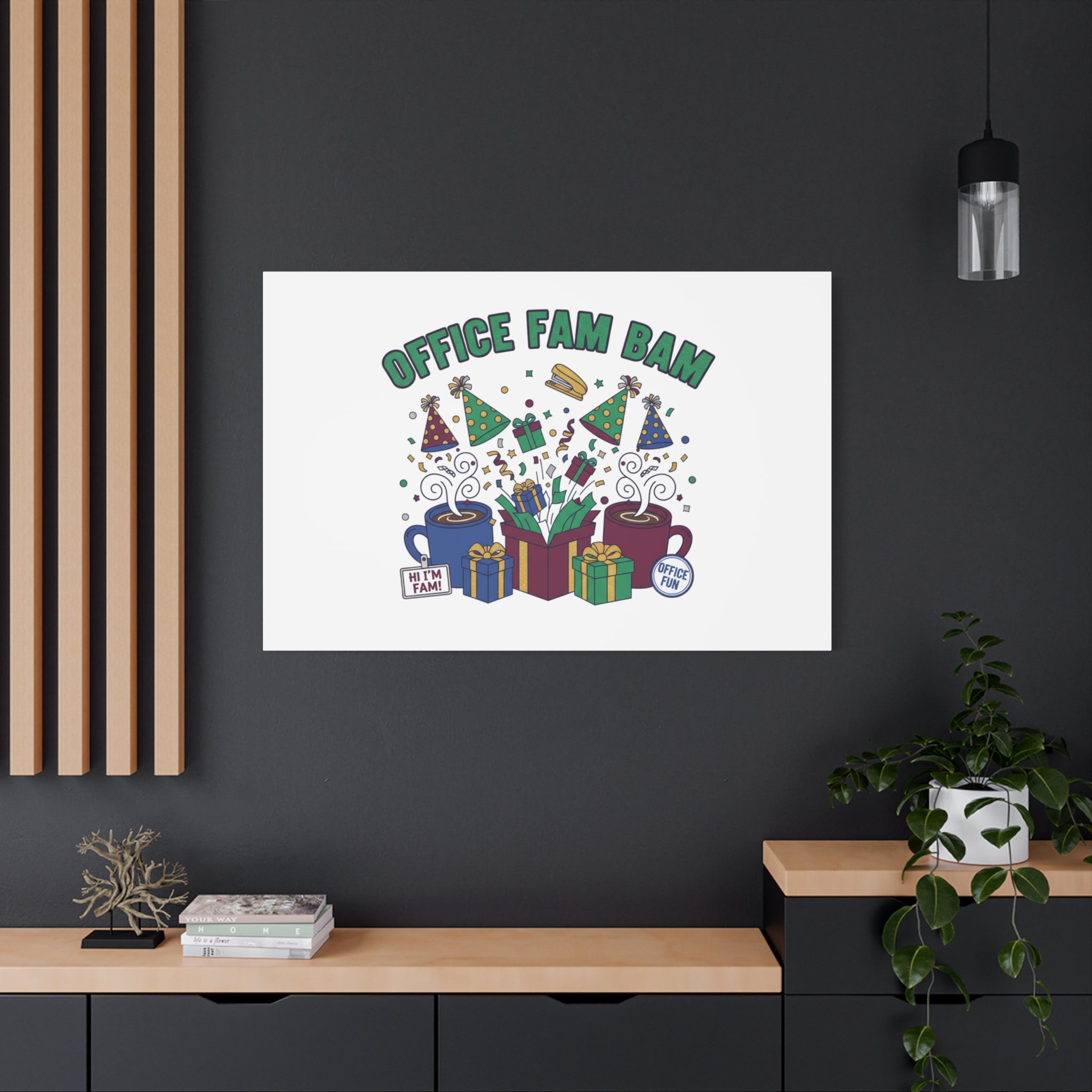 Office Fam Bam Canvas | Festive Office Party Decor, Secret Santa Humor