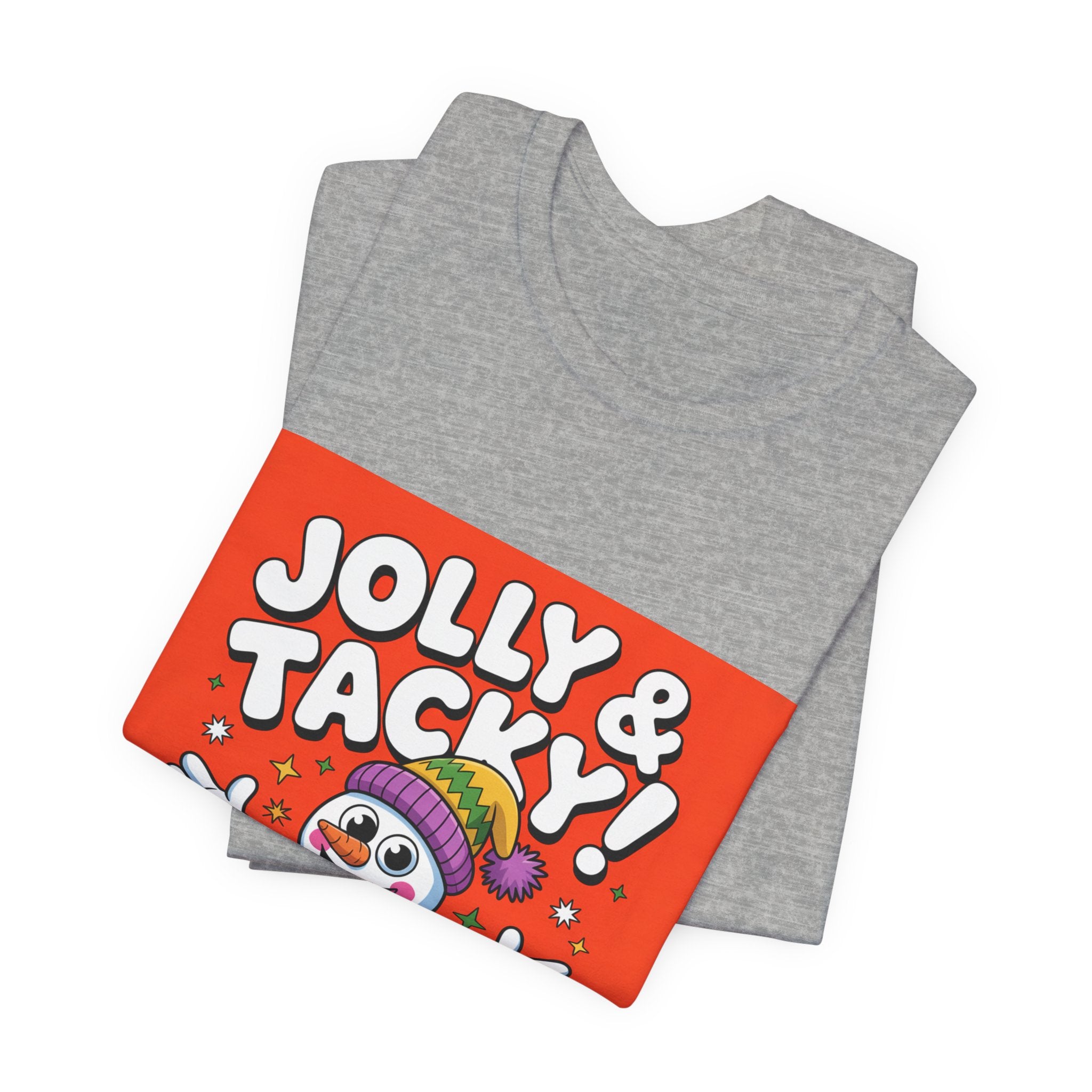 Jolly & Tacky Snowman Tee | ugly Christmas sweater, festive gag sweater