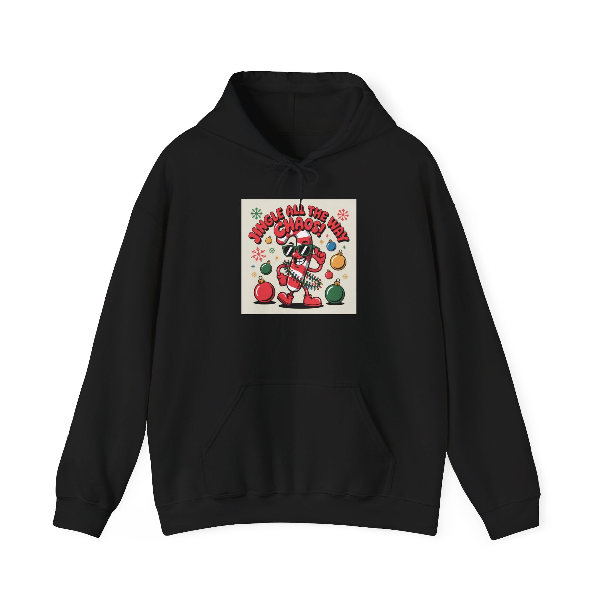 Funny Candy Cane Clown Hoodie | ugly Christmas sweater, festive gag sweatshirt