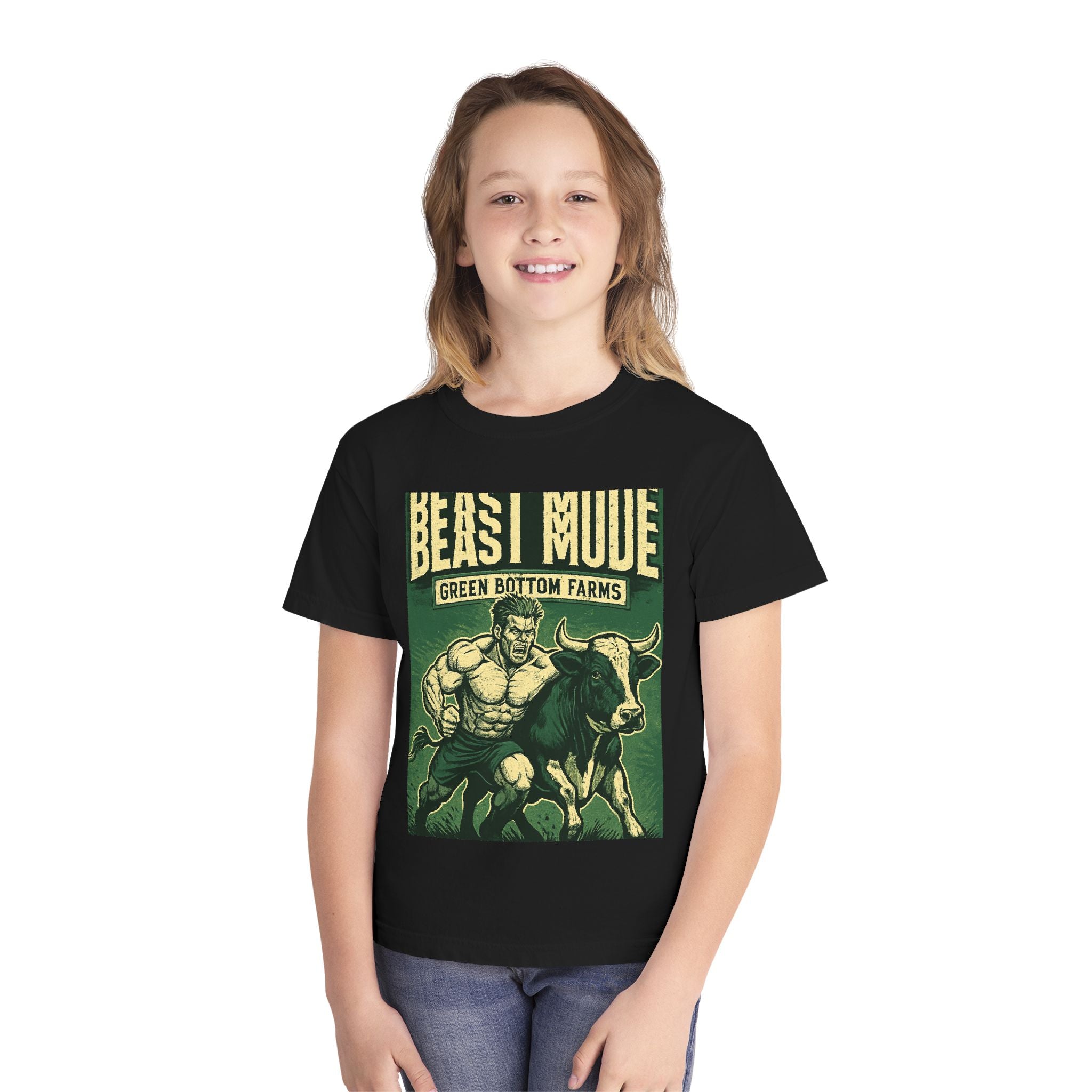 Beast Mode Youth Tee - Vintage Style Graphic T-Shirt for Active Kids, Casual Wear, Birthday Gift, Sports Events, Everyday Use