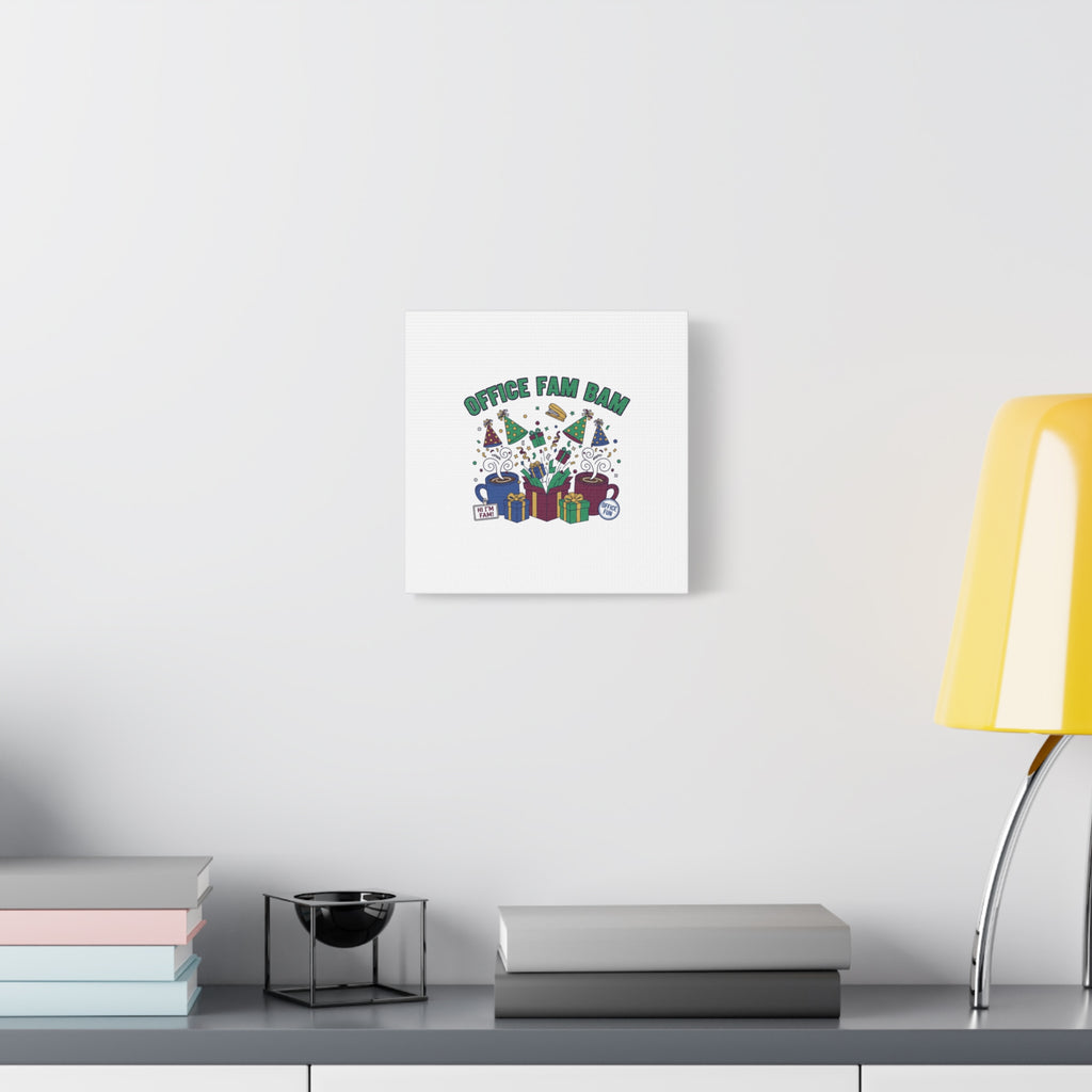 Office Fam Bam Canvas | Festive Office Party Decor, Secret Santa Humor