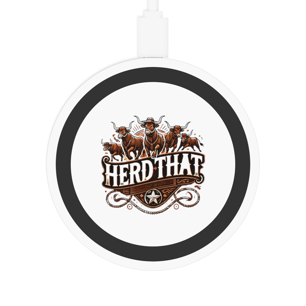 Herd That Wireless Charging Pad, Cowboy Decor, Tech Gifts, Herding Accessories, Home Office Decor, Unique Cowpoke Gifts