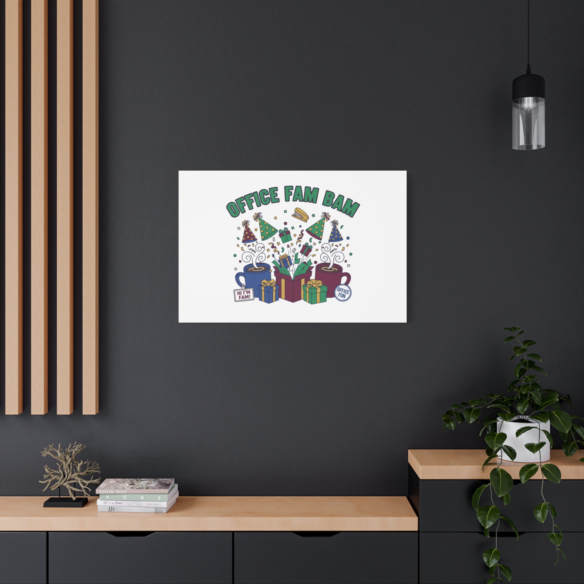 Office Fam Bam Canvas | Festive Office Party Decor, Secret Santa Humor