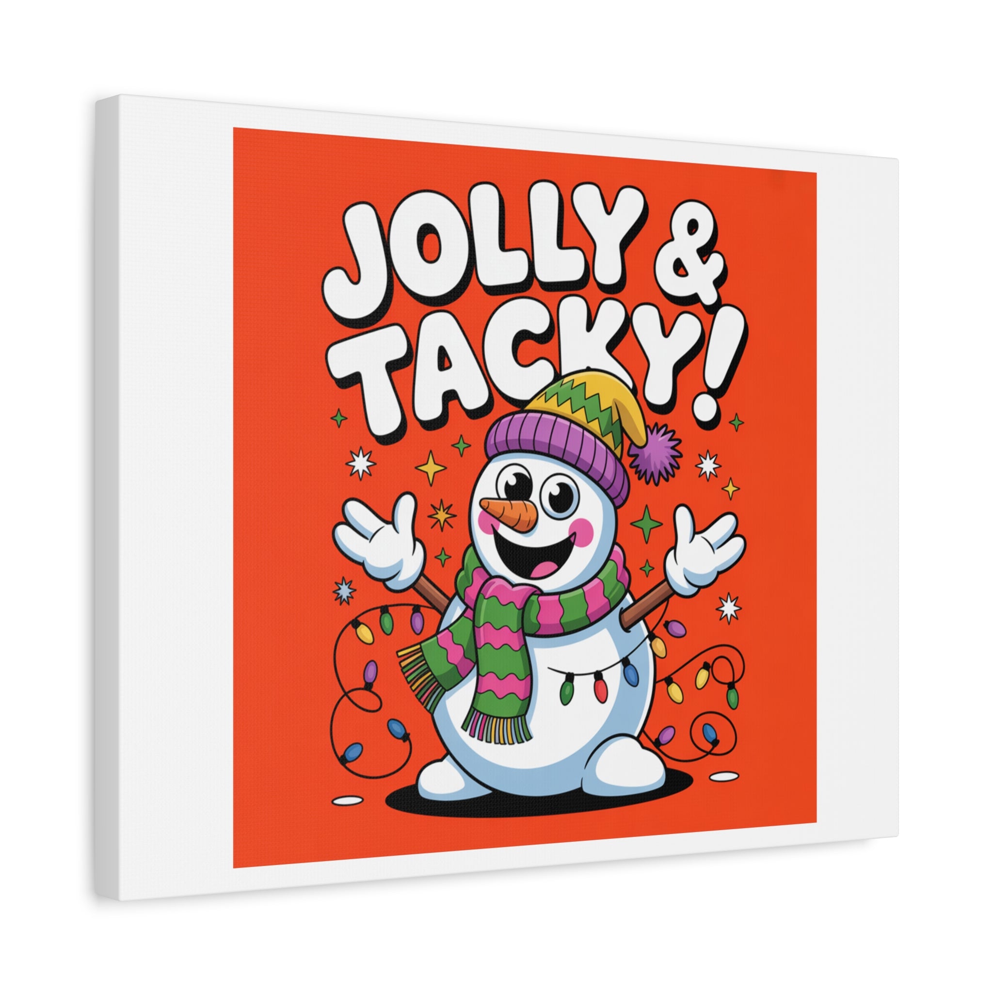 Jolly & Tacky Snowman Matte Canvas | ugly Christmas sweater novelty, festive gag