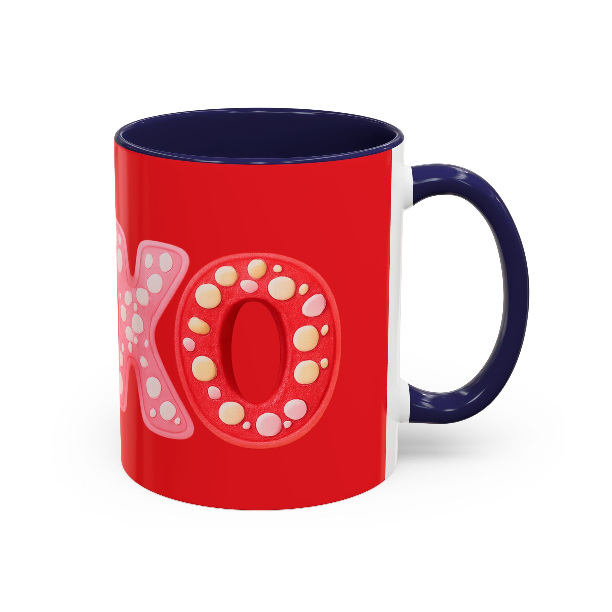 XO Valentine Coffee Mug — Red Accent Romantic Ceramic Mug