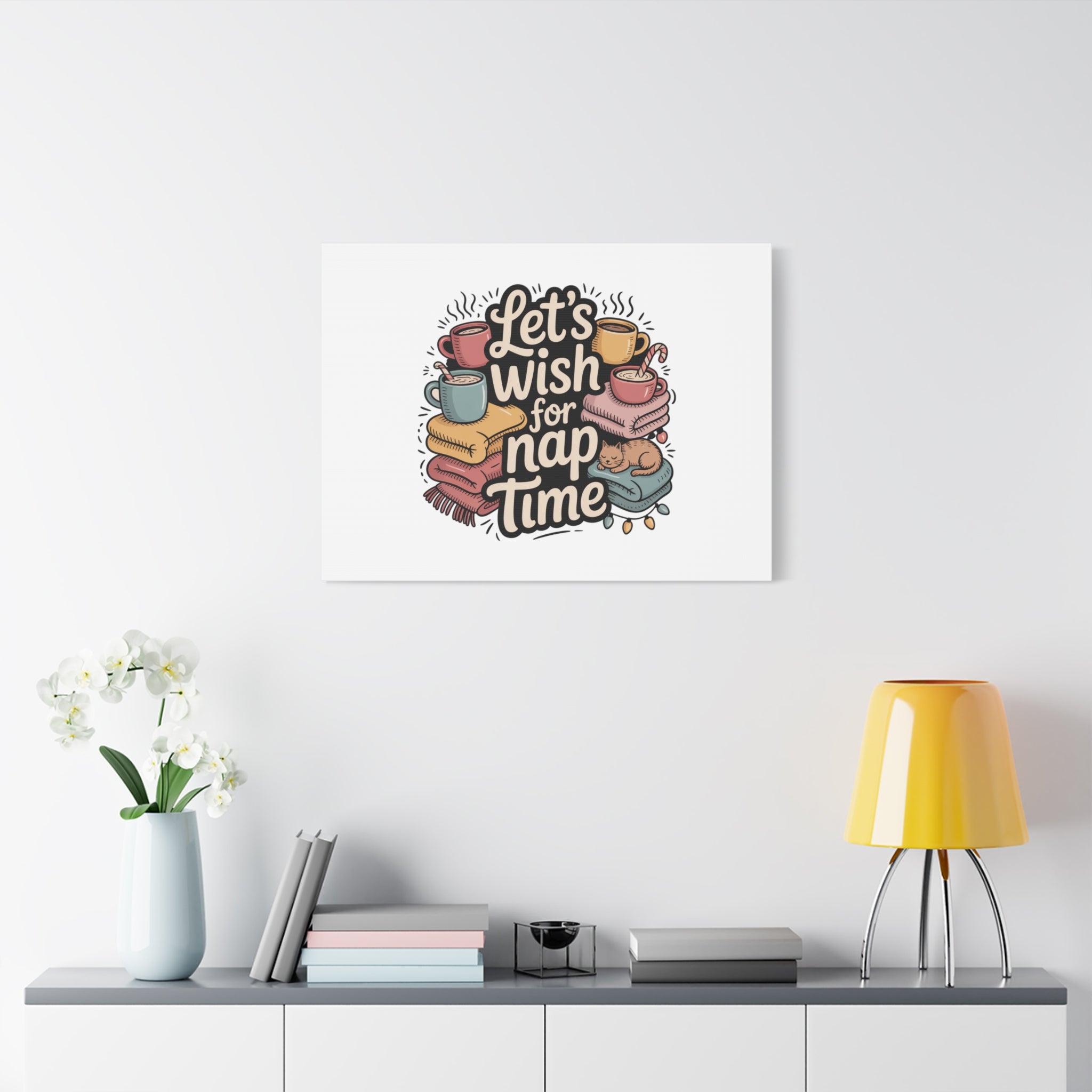 Let’s Wish for Nap Time Canvas | Holiday Burnout, Introvert Humor