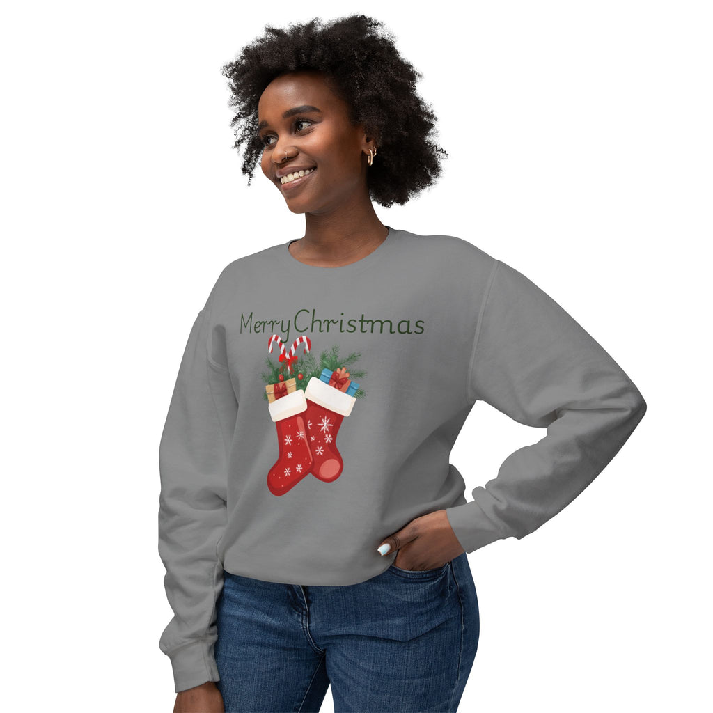 Merry Christmas Stockings Crewneck Sweatshirt — Festive Holiday Sweater