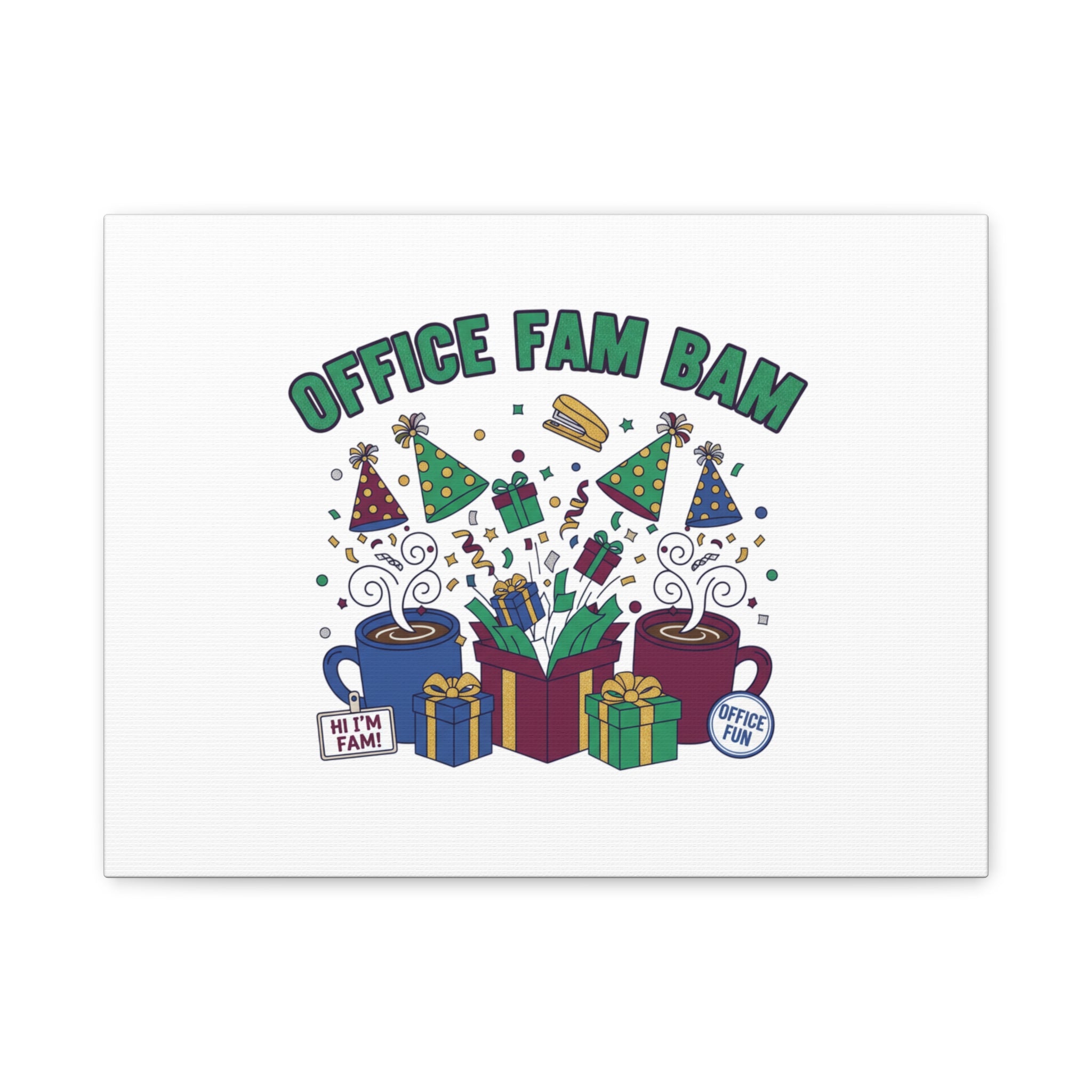 Office Fam Bam Canvas | Festive Office Party Decor, Secret Santa Humor