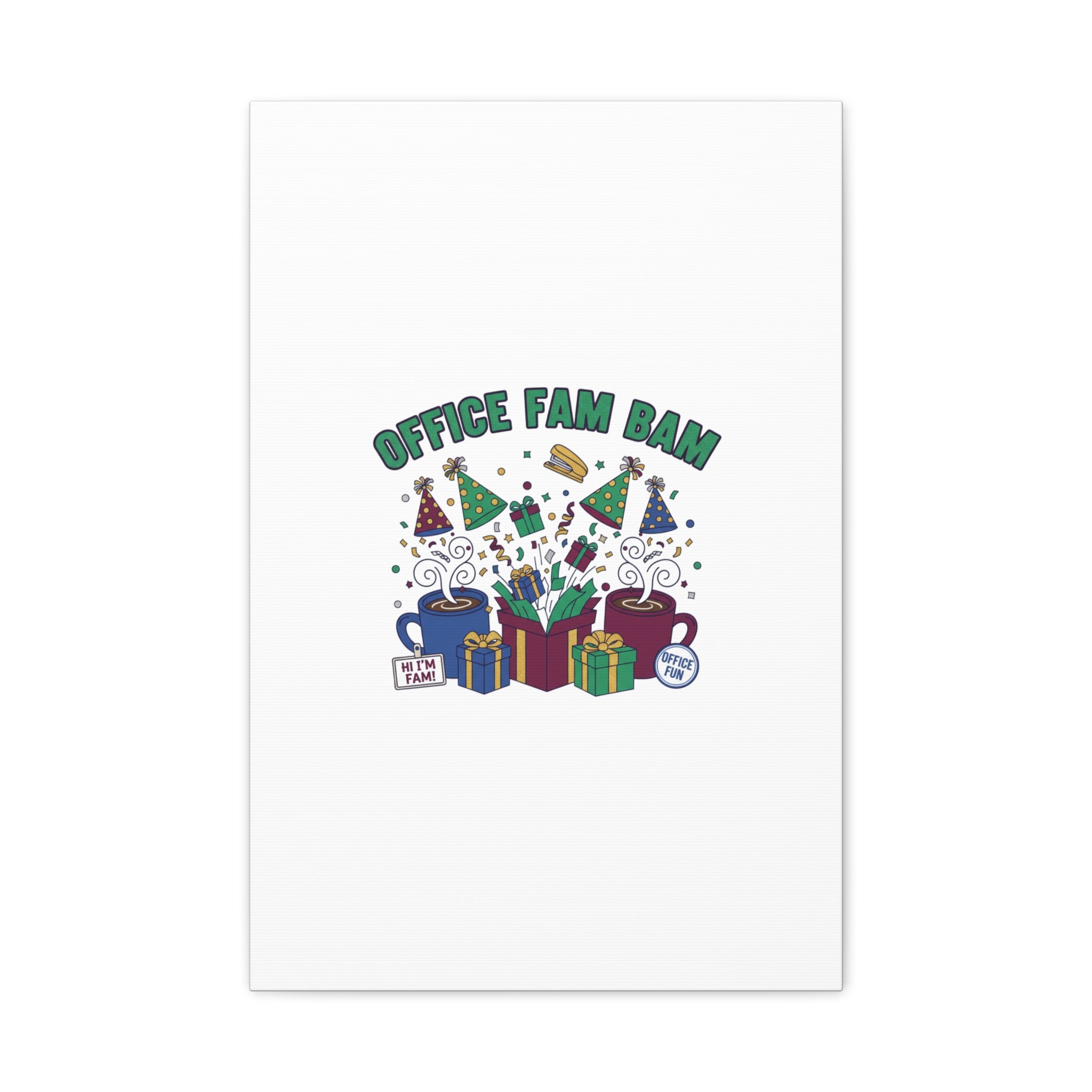 Office Fam Bam Canvas | Festive Office Party Decor, Secret Santa Humor