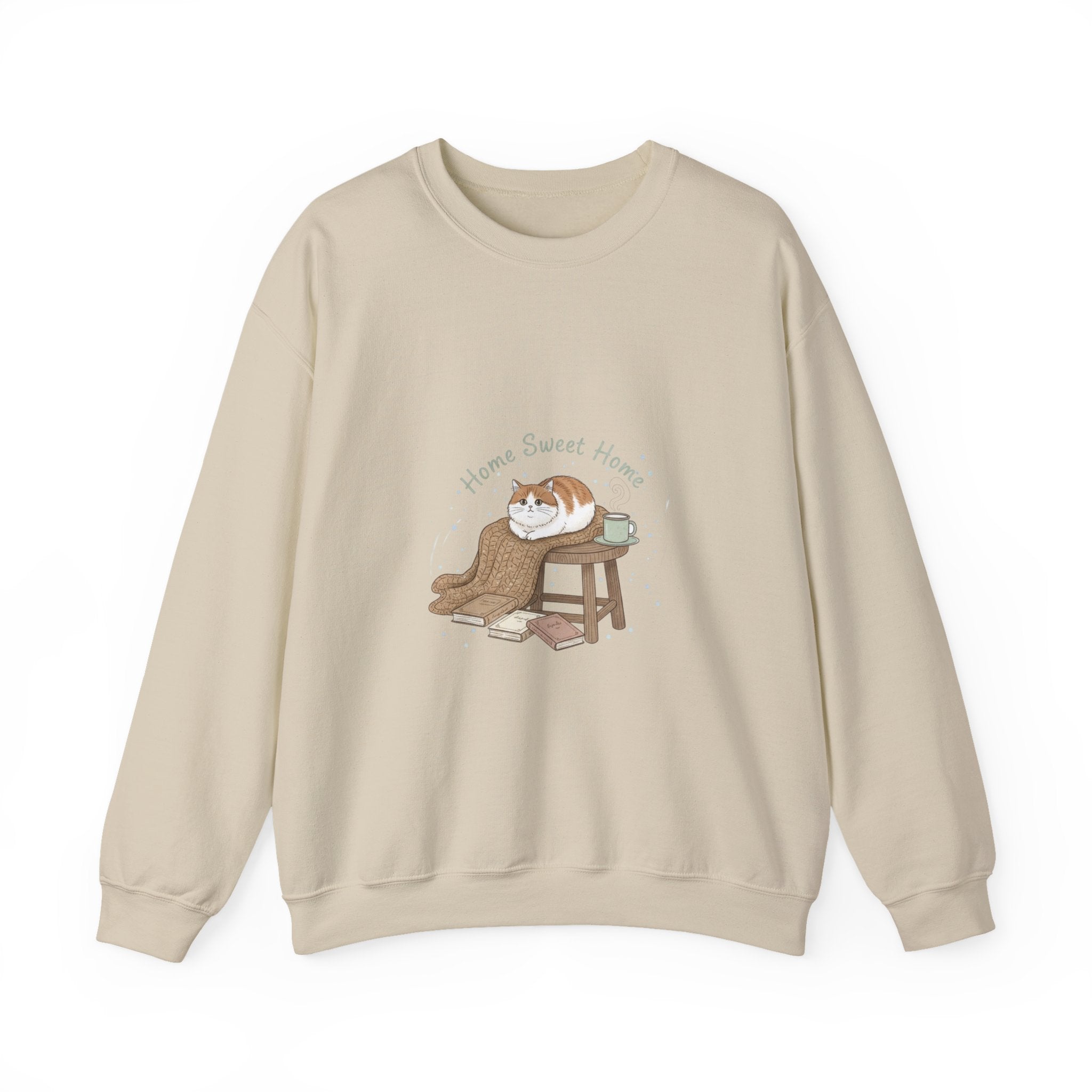 Home Sweet Home cat illustration Sweatshirt | introvert sweater, cozy winter shirt
