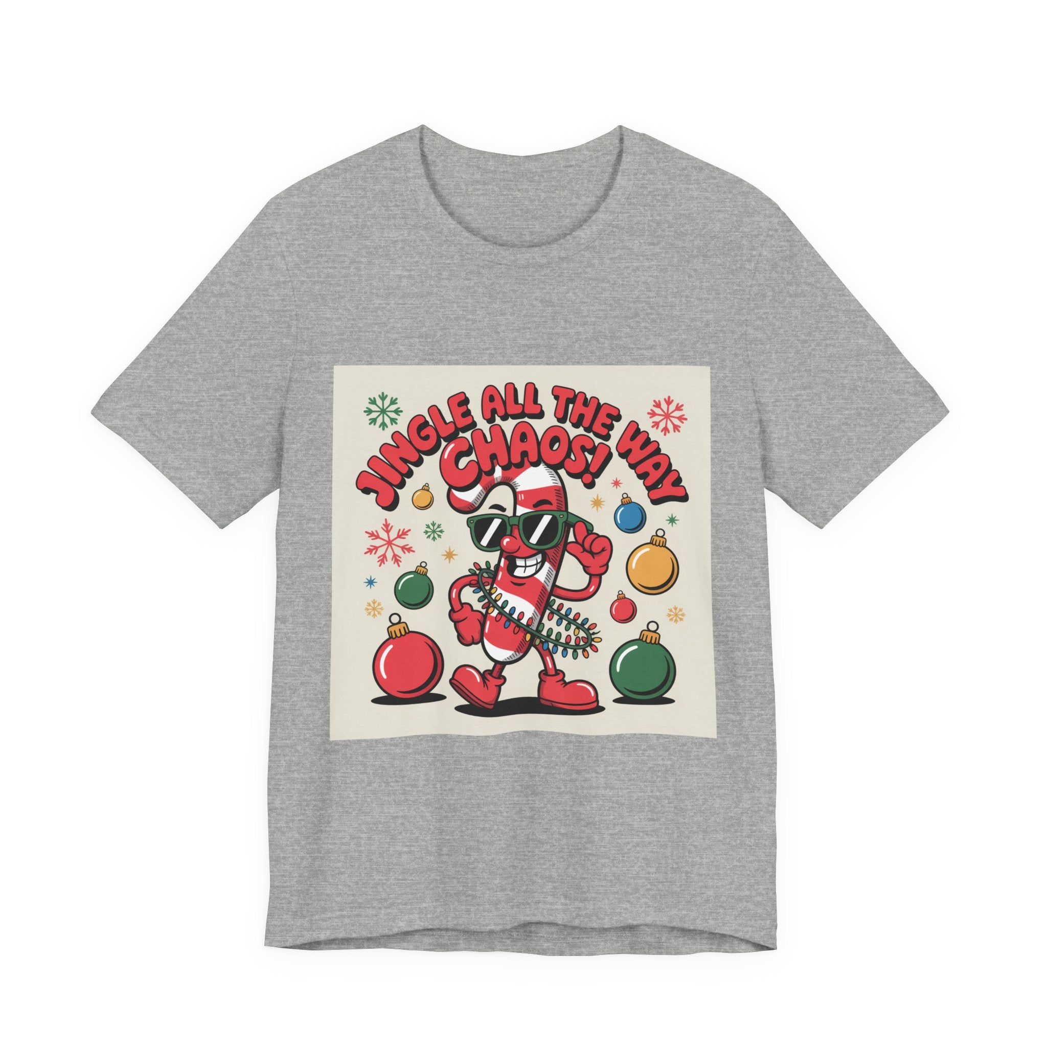Jingle All The Chaos T-Shirt | ugly Christmas sweater, festive gag tee