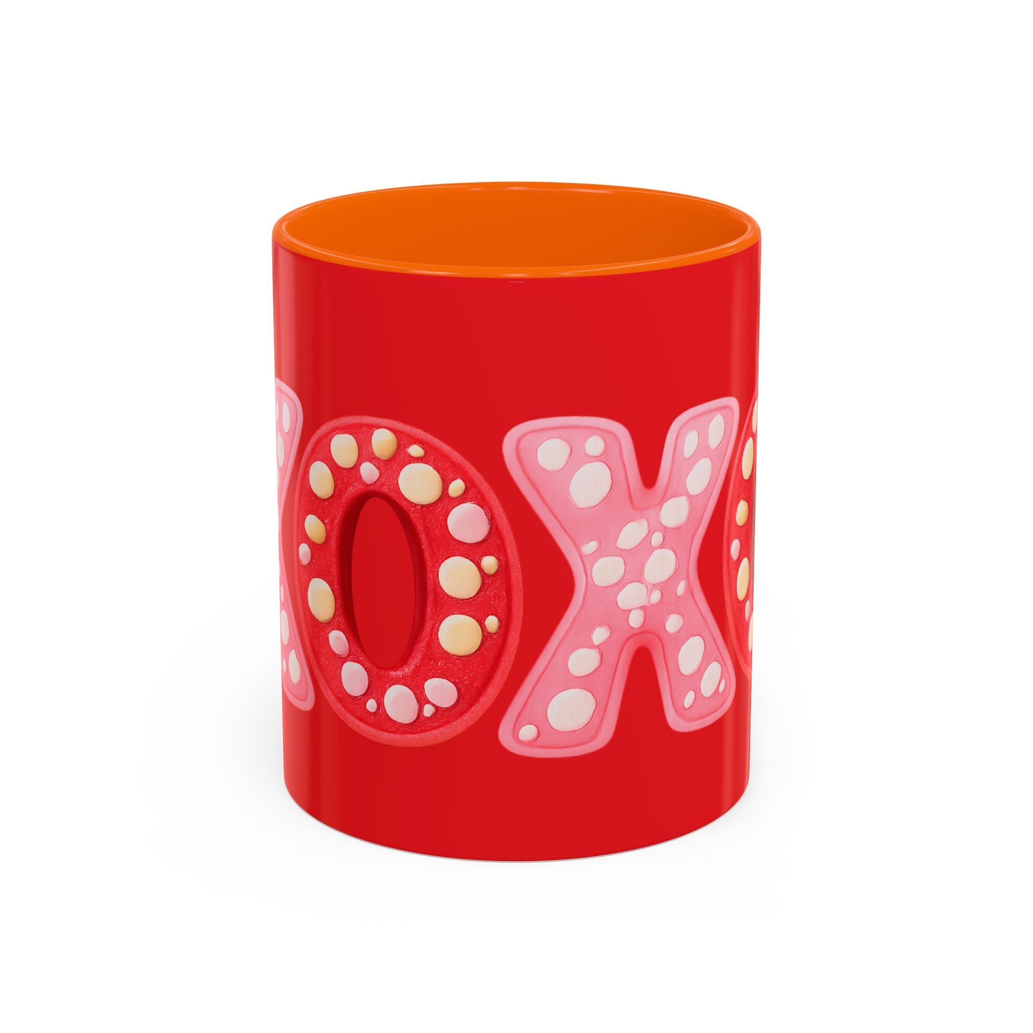 XO Valentine Coffee Mug — Red Accent Romantic Ceramic Mug