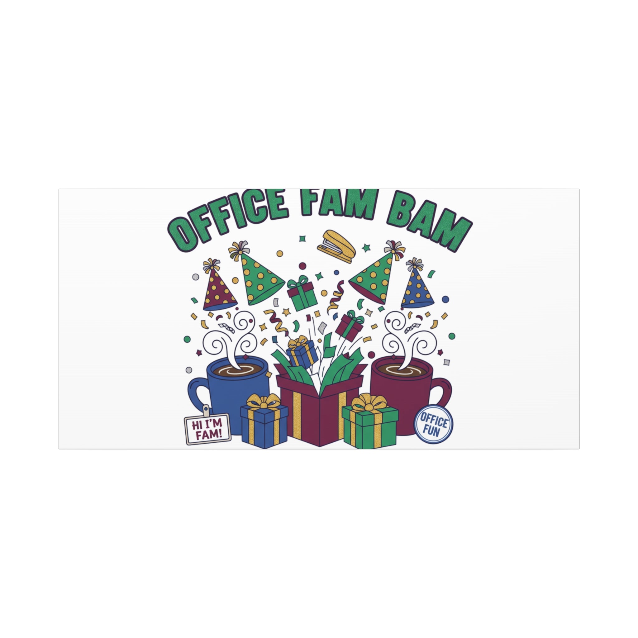 Office Fam Bam Canvas | Festive Office Party Decor, Secret Santa Humor