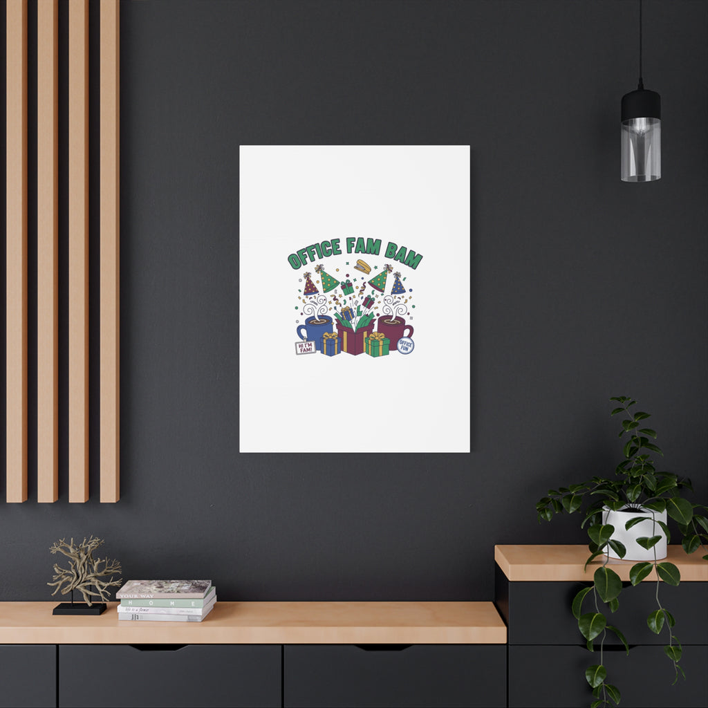 Office Fam Bam Canvas | Festive Office Party Decor, Secret Santa Humor