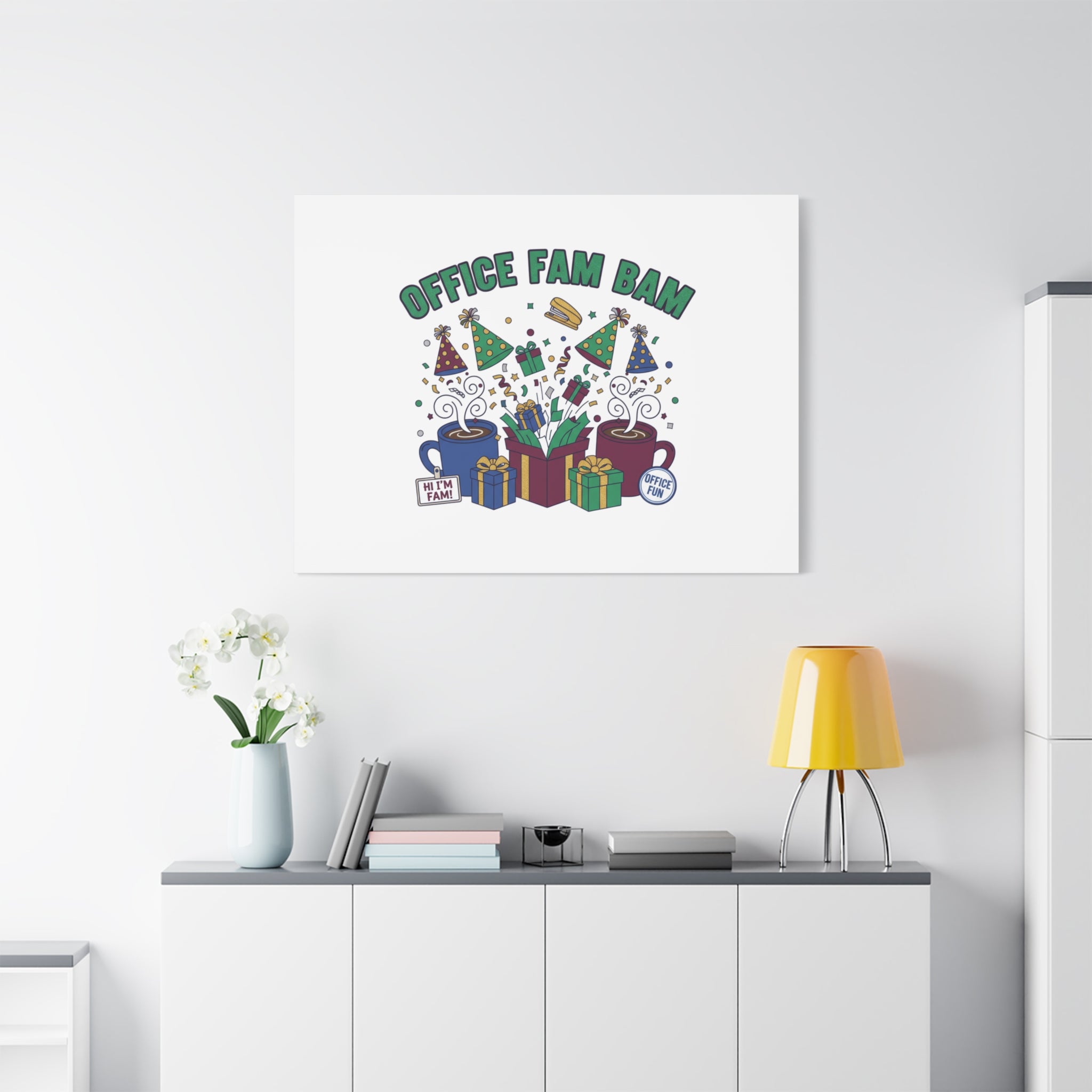 Office Fam Bam Canvas | Festive Office Party Decor, Secret Santa Humor